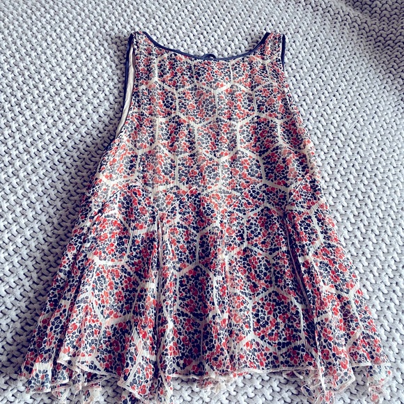 Free People Printed Keyhole Tie Neck Top - Picture 2 of 3